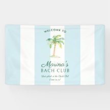 Blauwe Cabana Strepen Palm Beach Bach Club Welkom