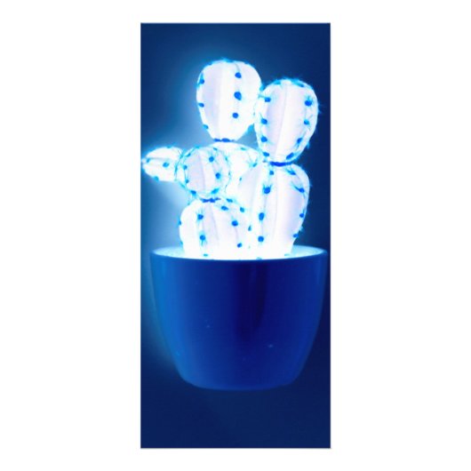 Blauwe cactus reclamekaart (Achterkant)