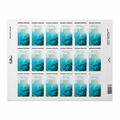 Blauwe Cala Lily retour adreslabels Etiket (Full Sheet)