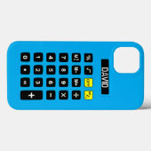 Blauwe calculator met toetsenblok Case-Mate iPhone case (Achterkant (horizontaal))
