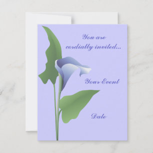Blauwe Calla Lelie Bloemen Uitnodiging