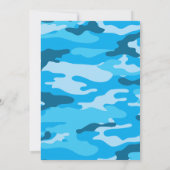 Blauwe Camo Baby Sprinkle-uitnodiging, camouflage Kaart (Achterkant)