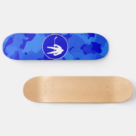 Blauwe Camo; Camouflage Hockey Skateboard (Horizontaal)