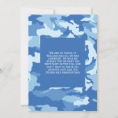Blauwe Camo Graduation Party Kaart (Achterkant)