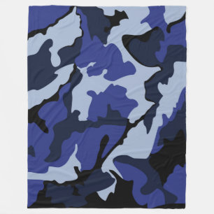 Blauwe camo, grote fleece deken