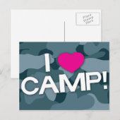 Blauwe Camo, ik hou van CAMP! Briefkaart (Voorkant / Achterkant)