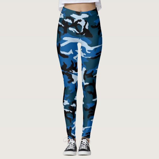 blauwe camo - leggings (Voorkant)