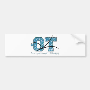 Blauwe Camo met scroll Bumpersticker