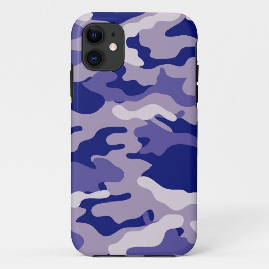 Blauwe Camouflage Camotextuur Case-Mate iPhone Case (Achterkant)