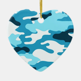 Blauwe camouflage keramisch ornament
