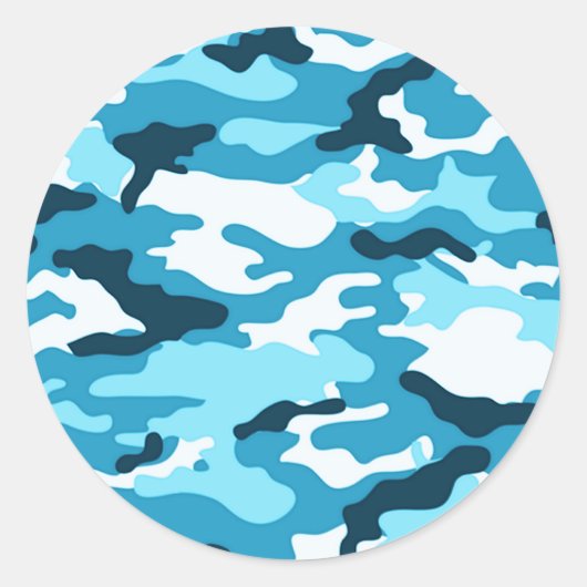 Blauwe camouflage Sticker (Voorkant)