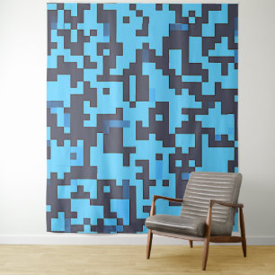 Blauwe camouflagewandtapijt wandkleed