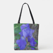 Blauwe Canvas tas van irisbloem (Achterkant)