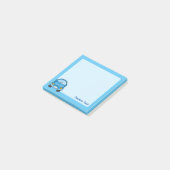 Blauwe Cartoon Auto Post-it® Notes (Schuin)