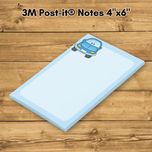 Blauwe cartoon auto post-it® notes