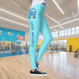 Blauwe cartoon autobeenschoenen leggings