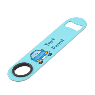 Blauwe cartoon autosnelheidflesopener speed flessenopener