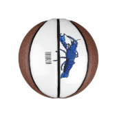 Blauwe cartoon basketbal (Verticaal)