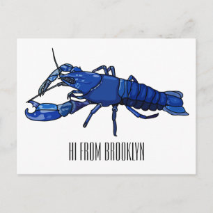 Blauwe cartoon briefkaart