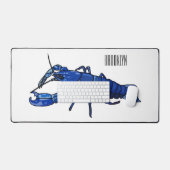 Blauwe cartoon bureaumat (Keyboard & Muis)