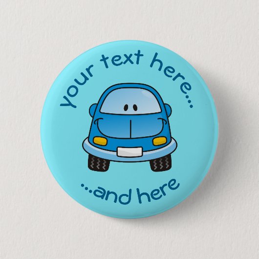 Blauwe Cartoon Button (Voorkant)