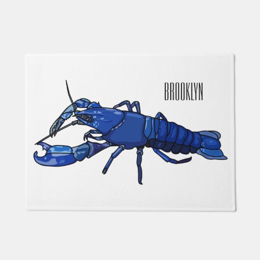 Blauwe cartoon deurmat (Voorkant)
