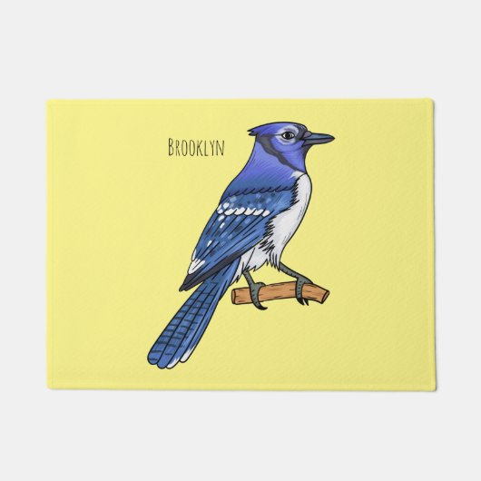 Blauwe cartoon deurmat (Voorkant)