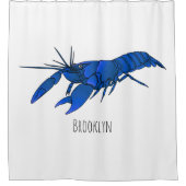 Blauwe cartoon douchegordijn (Voorkant)