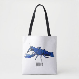 Blauwe cartoon draagtas