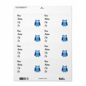 Blauwe cartoon etiket (Full Sheet)