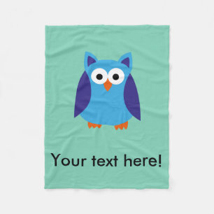 Blauwe cartoon fleece deken