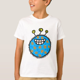 Blauwe Cartoon Germ T-shirt