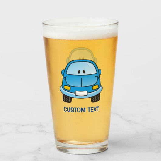 Blauwe Cartoon Glas (Voorkant gevuld)
