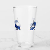 Blauwe cartoon glas (Links)