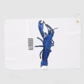 Blauwe cartoon golfhanddoek (Horizontaal)