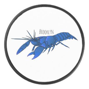 Blauwe cartoon hockey puck