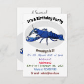 Blauwe cartoon kaart (Voorkant / Achterkant)