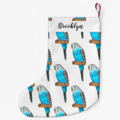 Blauwe cartoon kleine kerstsok (Achterkant)