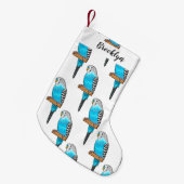 Blauwe cartoon kleine kerstsok (Voorkant (Hangend))