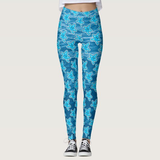Blauwe Cartoon Leggings (Voorkant)