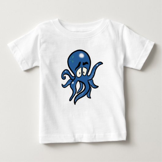 Blauwe Cartoon Octopus (Voorkant)