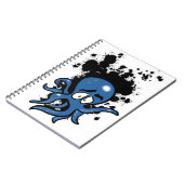 Blauwe Cartoon Octopus Notitieboek (Linkerzijde)