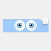 BLAUWE CARTOON OOGT EYEBALLS FUNNY GRAPHICS BUMPERSTICKER (Voorkant)