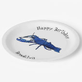 Blauwe cartoon papieren bordje (Gekanteld)