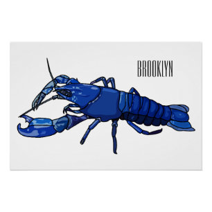 Blauwe cartoon perfect poster