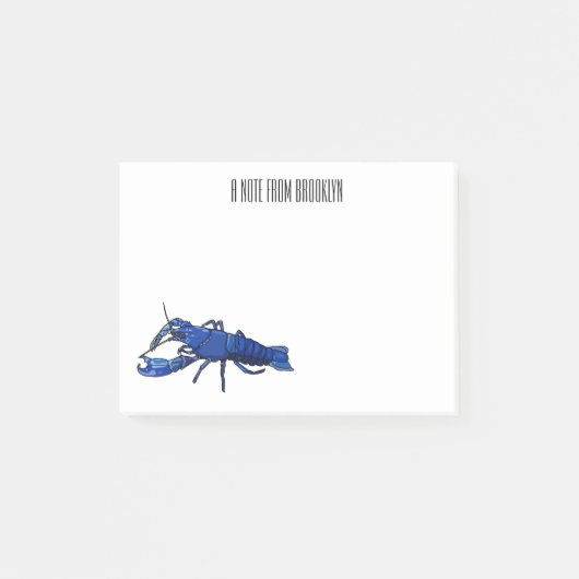 Blauwe cartoon post-it® notes (Voorkant)