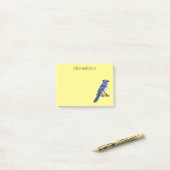 Blauwe cartoon post-it® notes (Op bureau)