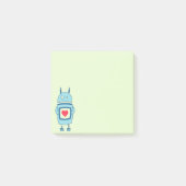 Blauwe Cartoon robot met hart Post-it® Notes (Voorkant)