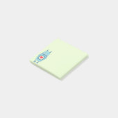 Blauwe Cartoon robot met hart Post-it® Notes (Schuin)