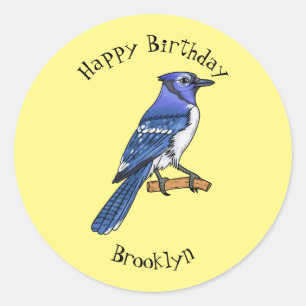 Blauwe cartoon ronde sticker